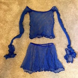 Burning Man/Festival Fishnet Top and Skirt